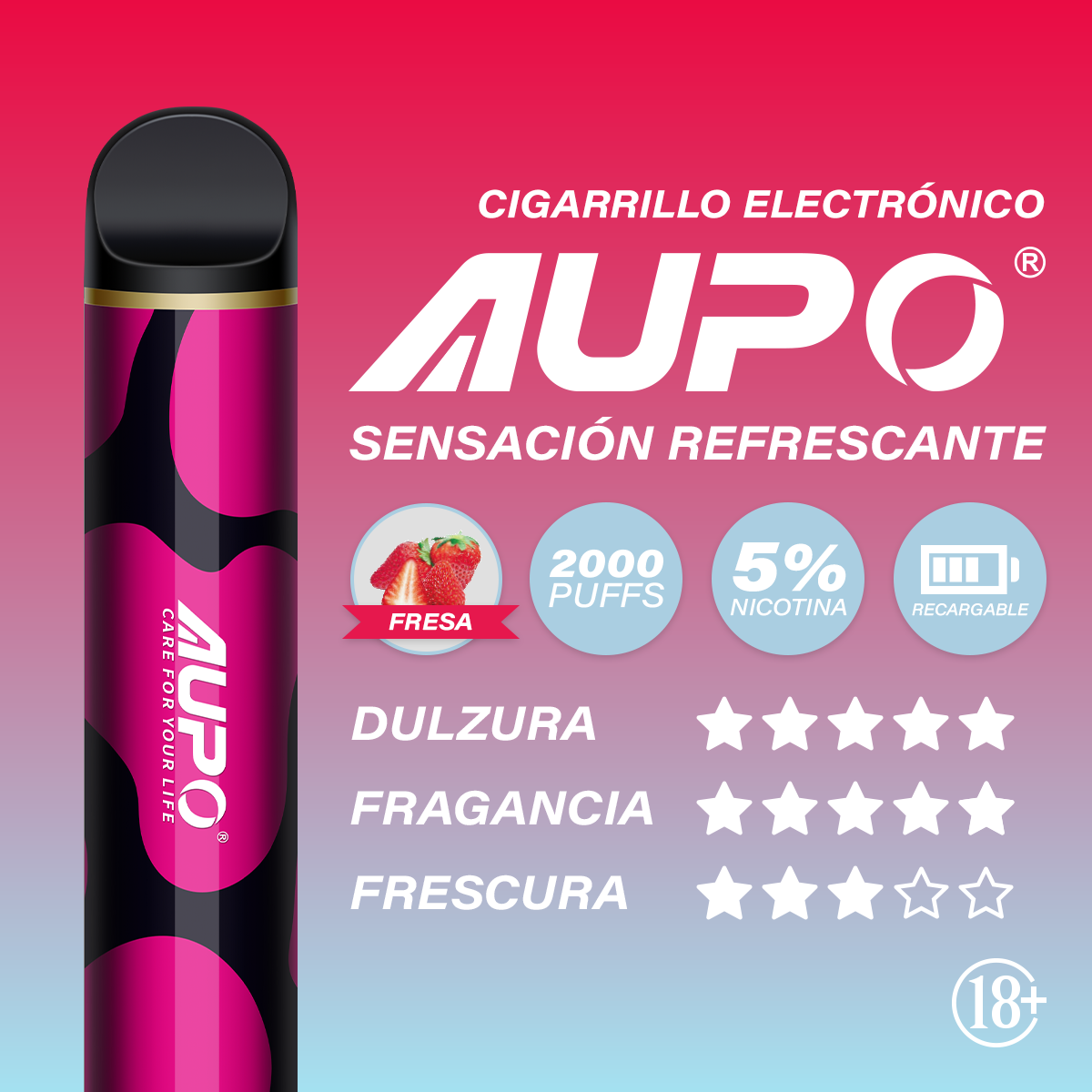 Aupo VAPE 2000 PUFFS (Fresa)