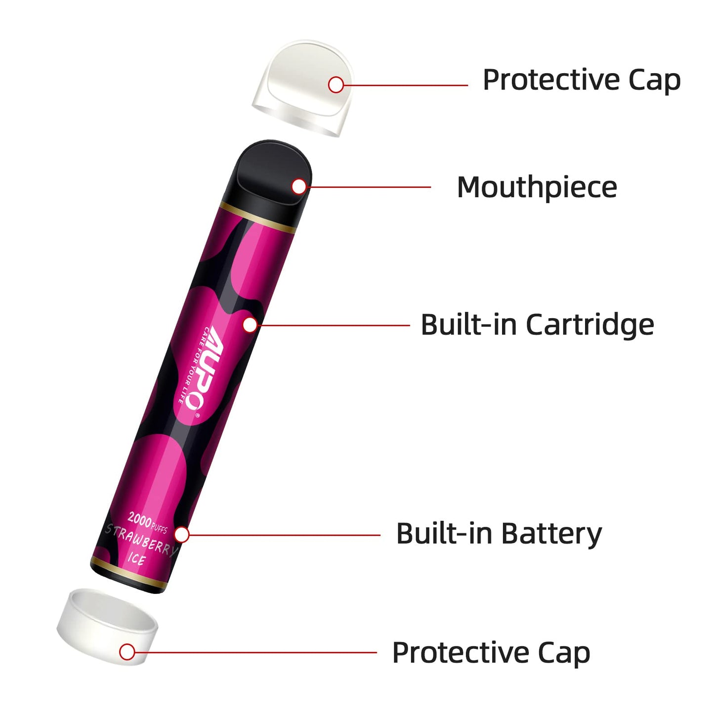 Aupo VAPE 2000 PUFFS (Fresa)