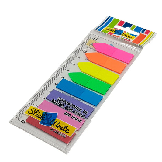 Notas adhesivas flecha arcoiris